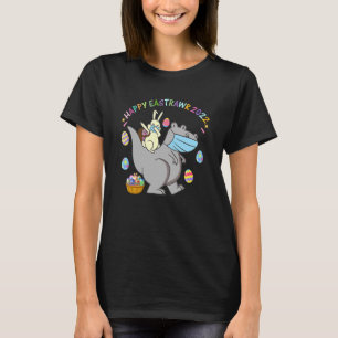 Lycklig Eastrawr Cute Trex Dinosaur Påskhare Egg T Shirt