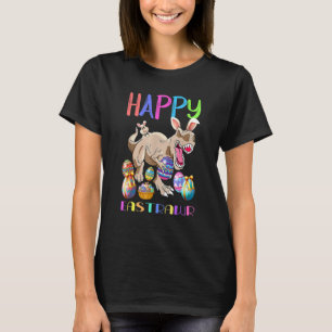 Lycklig Eastrawr Cute Trex Dinosaur Påskhare Egg T Shirt