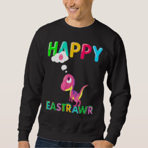Lycklig Eastrawr Dinosaur Clothing Påsk Day Gift B Lång Ärmad Tröja