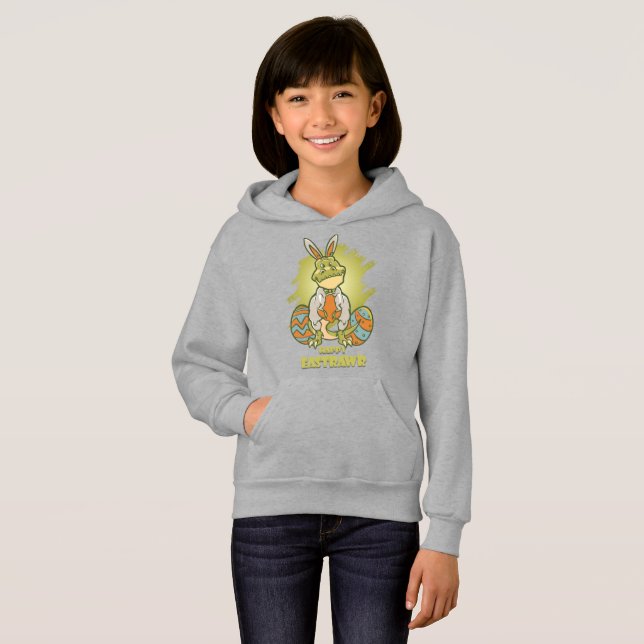 Lycklig Eastrawr | Kids Pullover Hoodie T Shirt (Hel framsida)