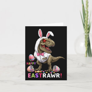 Lycklig Eastrawr T Rex Dinosaur Påskhare Candy E Kort