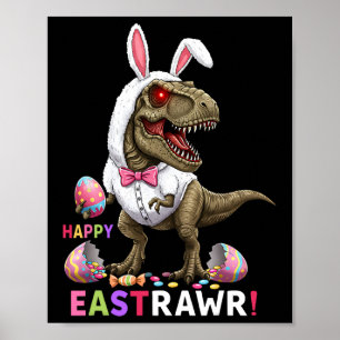 Lycklig Eastrawr T Rex Dinosaur Påskhare Candy E Poster
