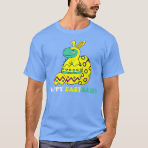 Lycklig Eastrawr T-Rex Dinosaur Påskhare Egg  T Shirt