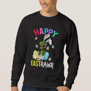 Lycklig Eastrawr T Rex Påskhare Dinosaur Eggs Bo Lång Ärmad Tröja