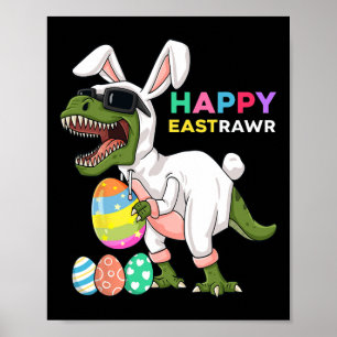Lycklig Eastrawr T Rex Påskhare Dinosaur Eggs Bo Poster