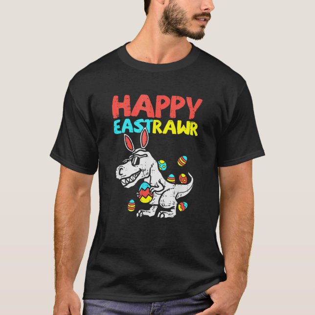 Lycklig Eastrawr Trex Dinosaur Påsk Day Småbarn Bo T Shirt (Framsida)