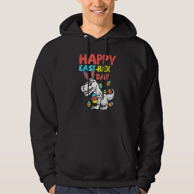 Lycklig Eastrawr Trex Dinosaur Småbarn Boys Kids E Hoodie (Framsida)