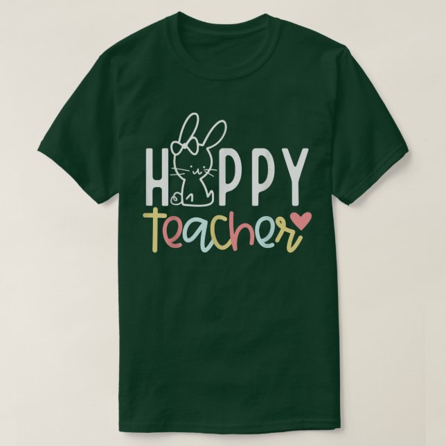 Lycklig Eater Cute Bunny Rabbit Teacher Lycklig Ea T Shirt (Design framsida)