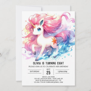 Lycklig Editable Horse Birthday Inbjudningar