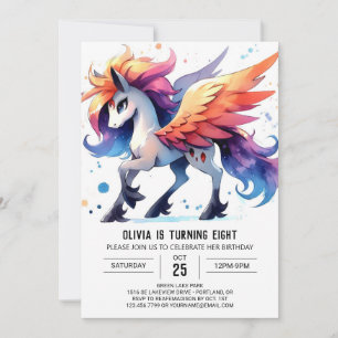Lycklig Editable Horse Birthday Inbjudningar