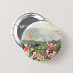 Lycklig Editable Picnic Birthday Kids Garden Farm Knapp
