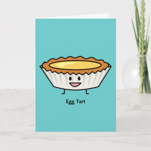 Lycklig Egg Tart Custcrust kinesisk efterrätt Tack Kort