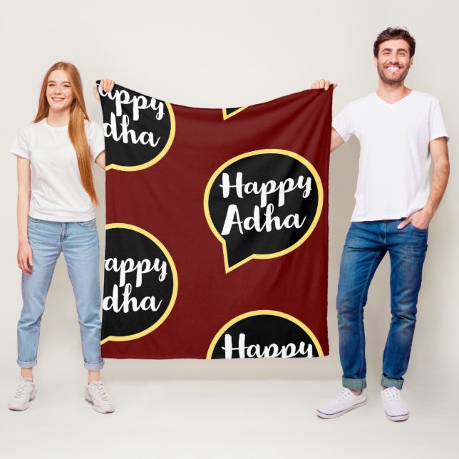 Lycklig Eid Al-Adha Fleecefilt (På plats)