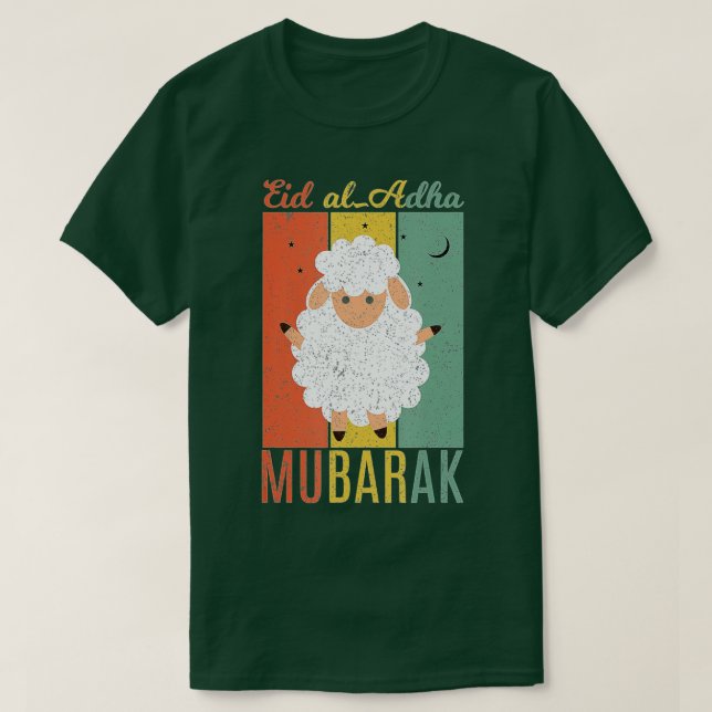Lycklig Eid Al Adha Mubarak för den muslimska Lyck T Shirt (Design framsida)