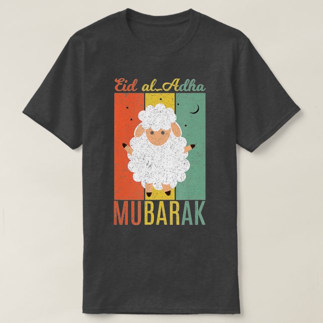 Lycklig Eid Al Adha Mubarak för den muslimska Lyck T Shirt (Design framsida)