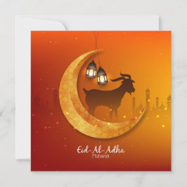 Lycklig Eid Al Adha Mubarak Orang White Goat Islam Julkort