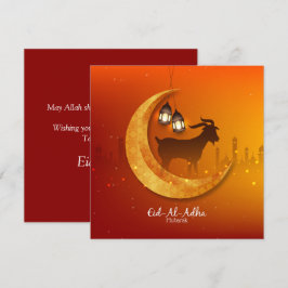 Lycklig Eid Al Adha Mubarak Orang White Goat Islam Julkort
