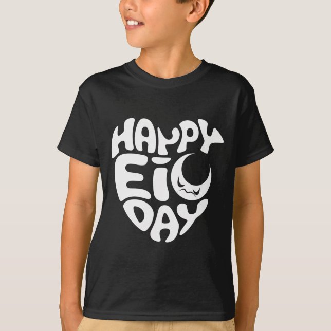 Lycklig Eid Day T Shirt (Framsida)