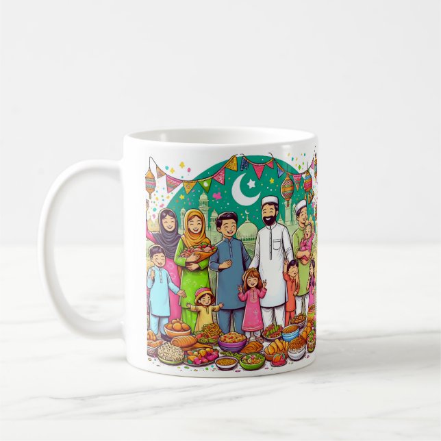 Lycklig Eid-familjen är en fin firande av design Kaffemugg (Vänster)