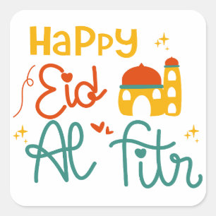 Lycklig Eid Fyrkantigt Klistermärke