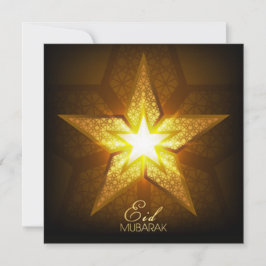 Lycklig Eid Mubarak Islamic Geometric Mönster Star Julkort