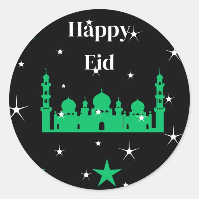 Lycklig Eid Runt Klistermärke (Framsida)