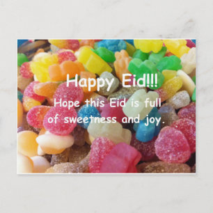 Lycklig Eid sötsakvykort Vykort