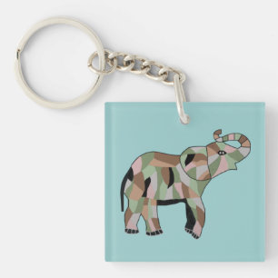 Lycklig elefant Keychain