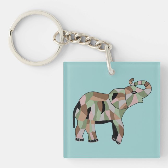 Lycklig elefant Keychain (Framsidan)