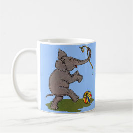 lycklig elefant leker med rep och boll kaffemugg