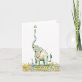 Lycklig elefant - notera kortet - 4" x 5,6", kort