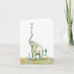 Lycklig elefant - notera kortet - 4" x 5,6", kort