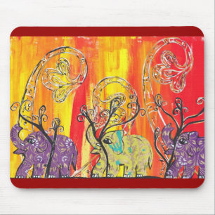 Lycklig elefantparad Mousepad Musmatta