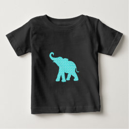 Lycklig Elephant-Art Mönster Black T Shirt