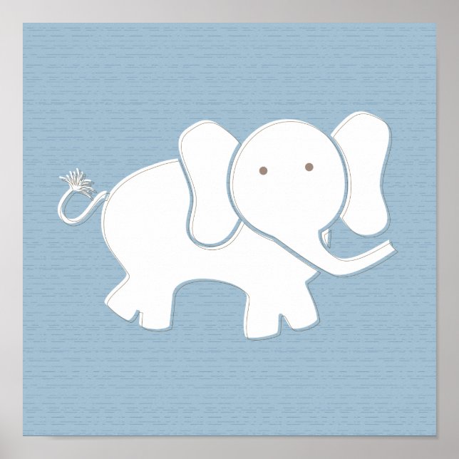 Lycklig Elephant Art Print Poster (Framsidan)