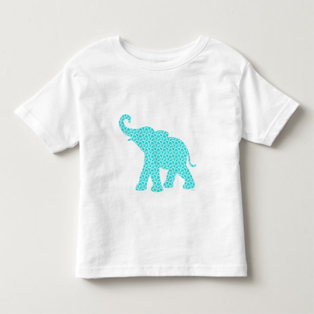 Lycklig Elephant-Art Turcos Mönster Cute T Shirt (Framsida)