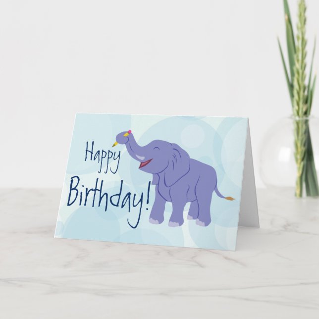 Lycklig Elephant (Personalize) Kort (Framsida)