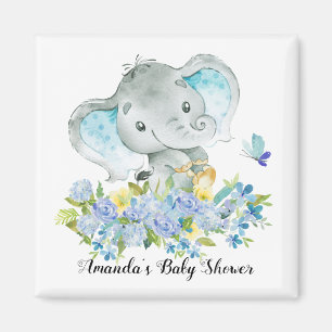 Lycklig Elephant Pojke Shower Favor Magnet