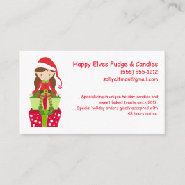 Lycklig Elf Anpassade Small Business Bakery Candy Visitkort