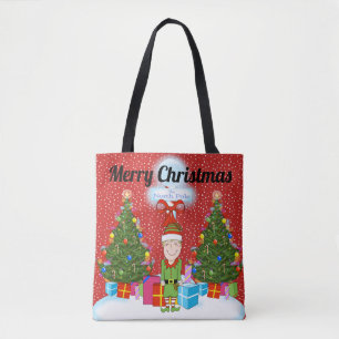 Lycklig Elf jul Tote Bag Tygkasse