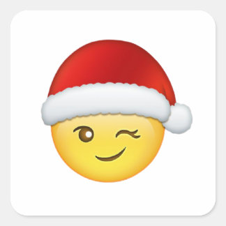 lycklig Emoji christmas-klistermärke Fyrkantigt Klistermärke