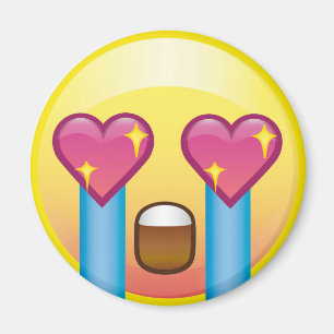 Lycklig Emoji Fangirl för upphetsad gråtkärlek Magnet