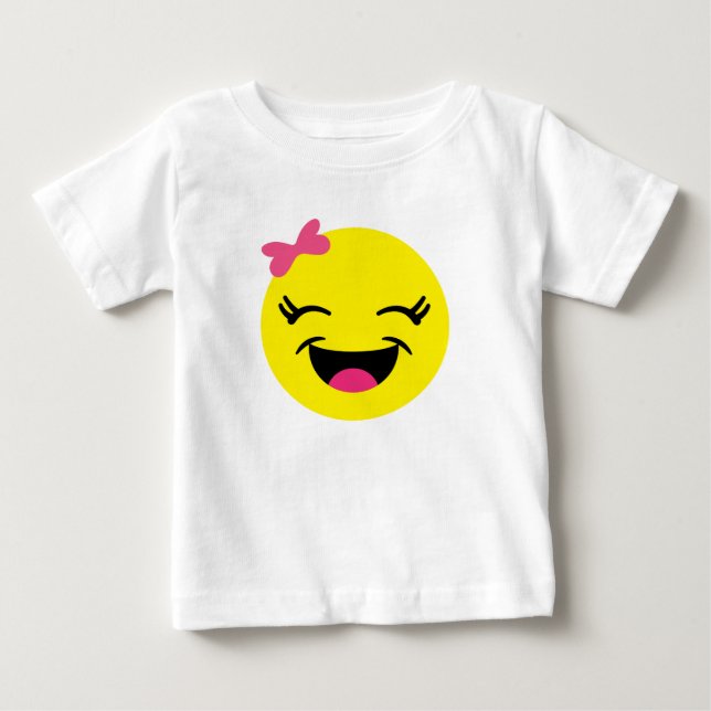 Lycklig Emoji Girl Tee (Framsida)