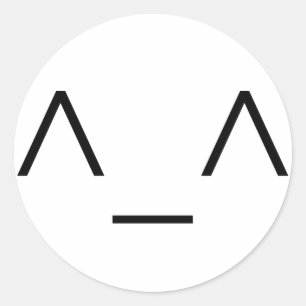 ^_^ Lycklig Emoticon Stickers Runt Klistermärke