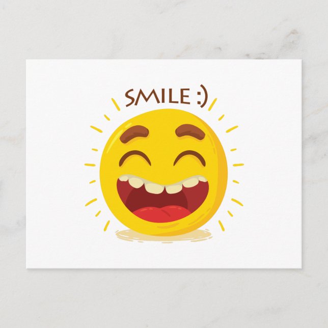 Lycklig Emoticon-vykort Vykort (Framsida)