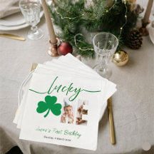 Lycklig En Första Födelsedag Personlig Shamrock Pa
