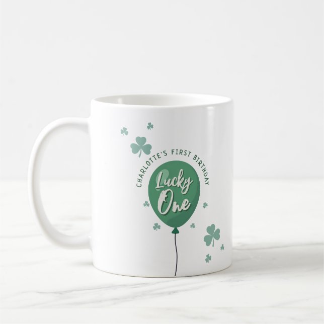 Lycklig En Första Födelsedag St Patricks Day Klöve Kaffemugg (Vänster)