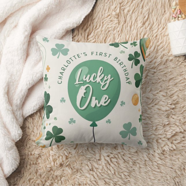 Lycklig En Första Födelsedag St Patricks Day Klöve Kudde (Filt)