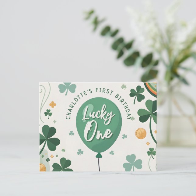 Lycklig En Första Födelsedag St Patricks Day Klöve Vykort (Stående Fram)