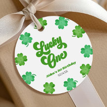 Lycklig En Grön Shamrock-klöver 1-års födelsedagsf